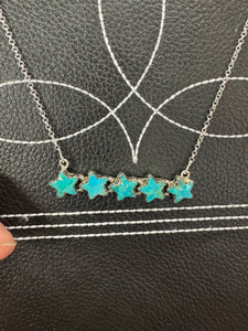 5 Star Turquoise Bar Necklace