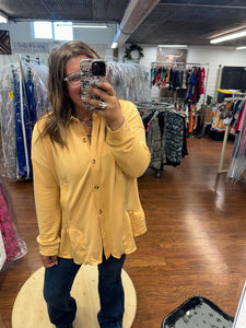 Yellow Button Front Top