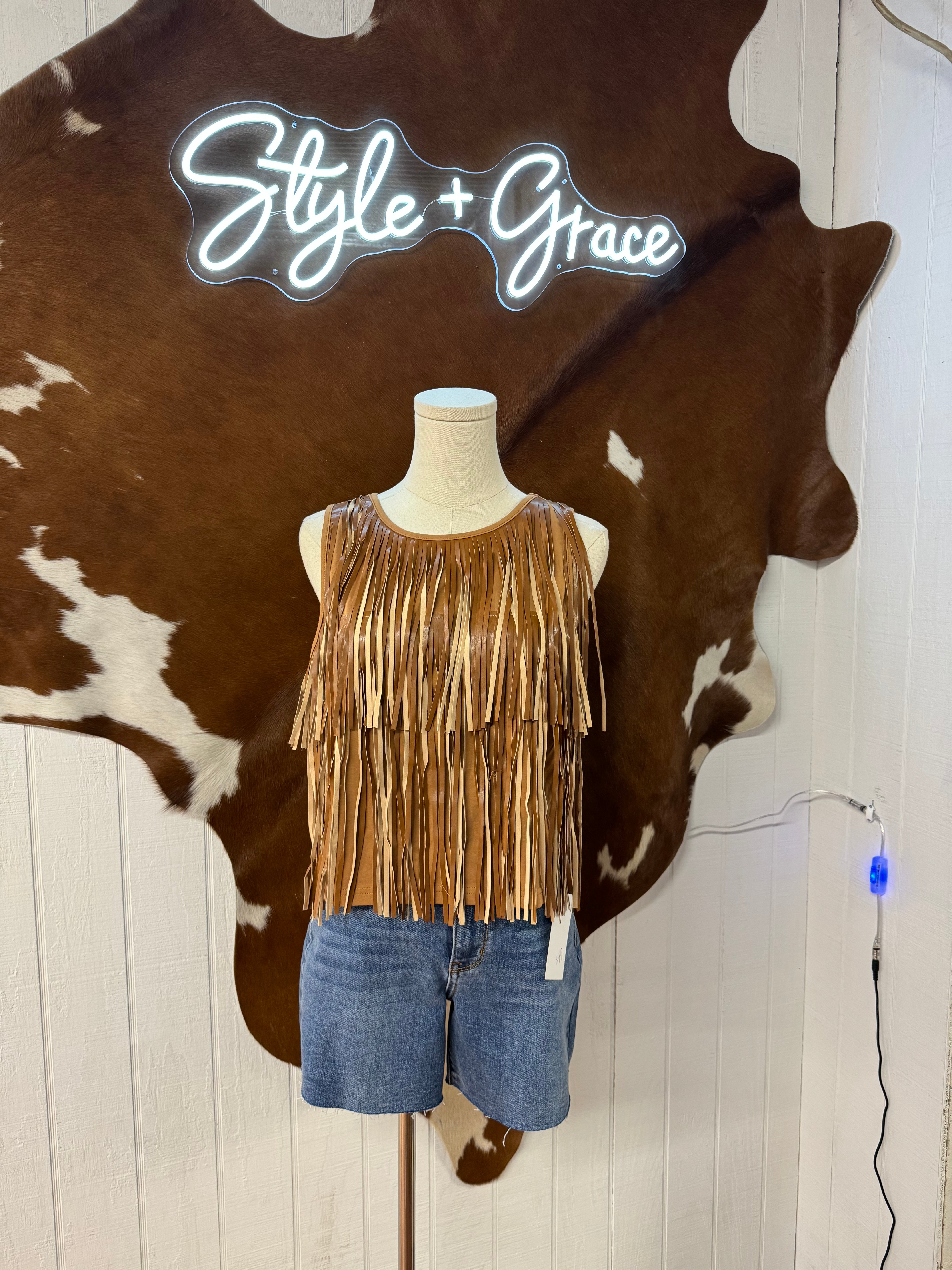 Camel Fringe Tank