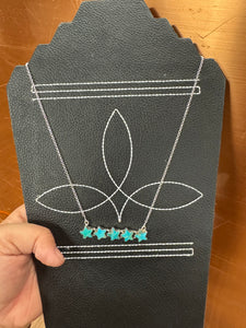 5 Star Turquoise Bar Necklace