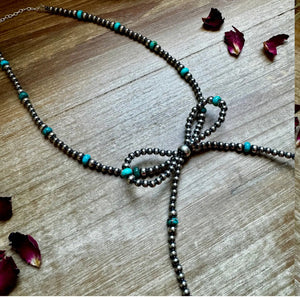 Turquoise Bow Necklace