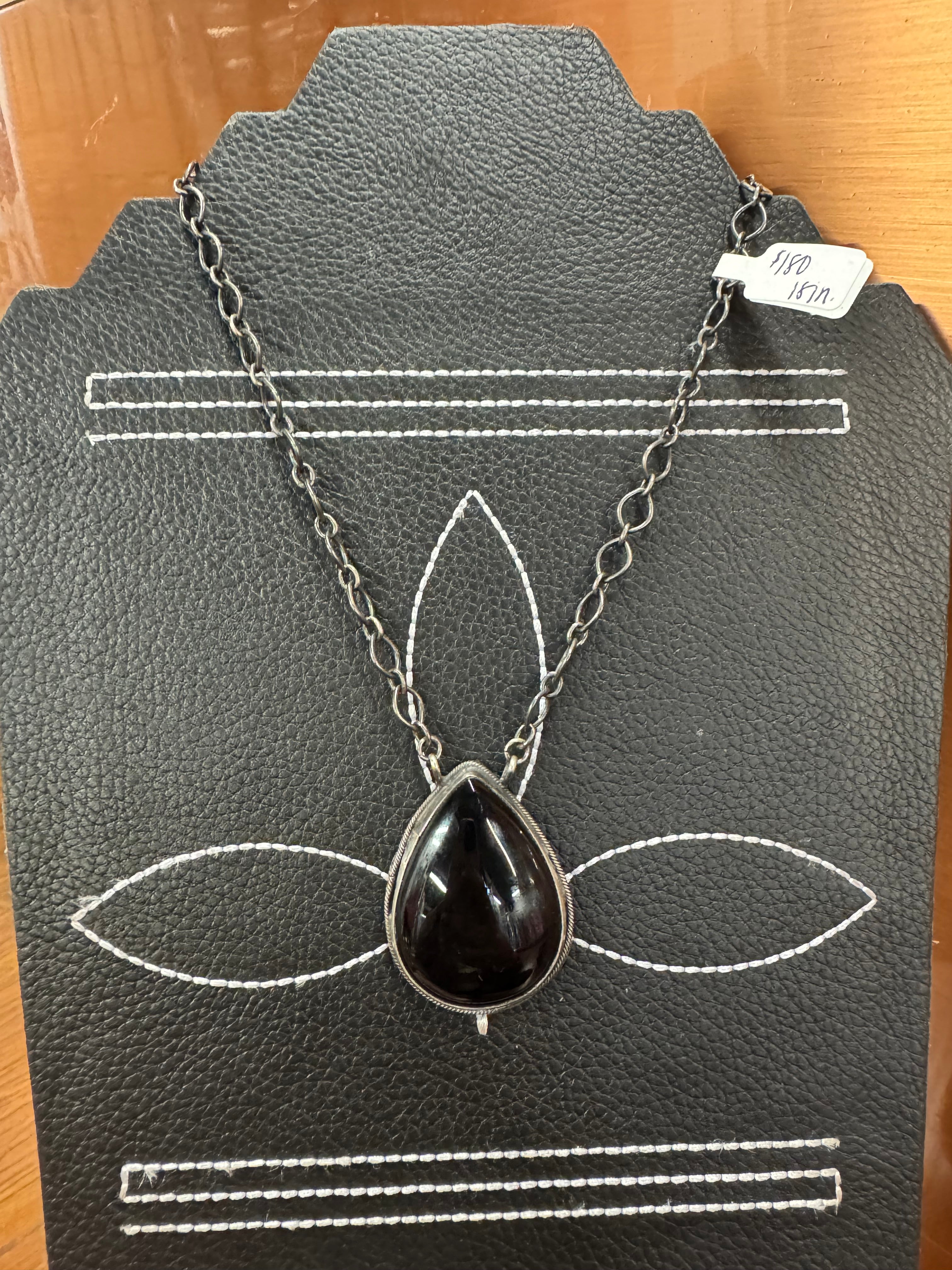 Onyx Teardrop Necklace