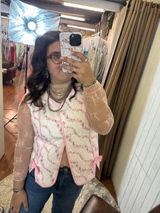 Pink Floral Vest