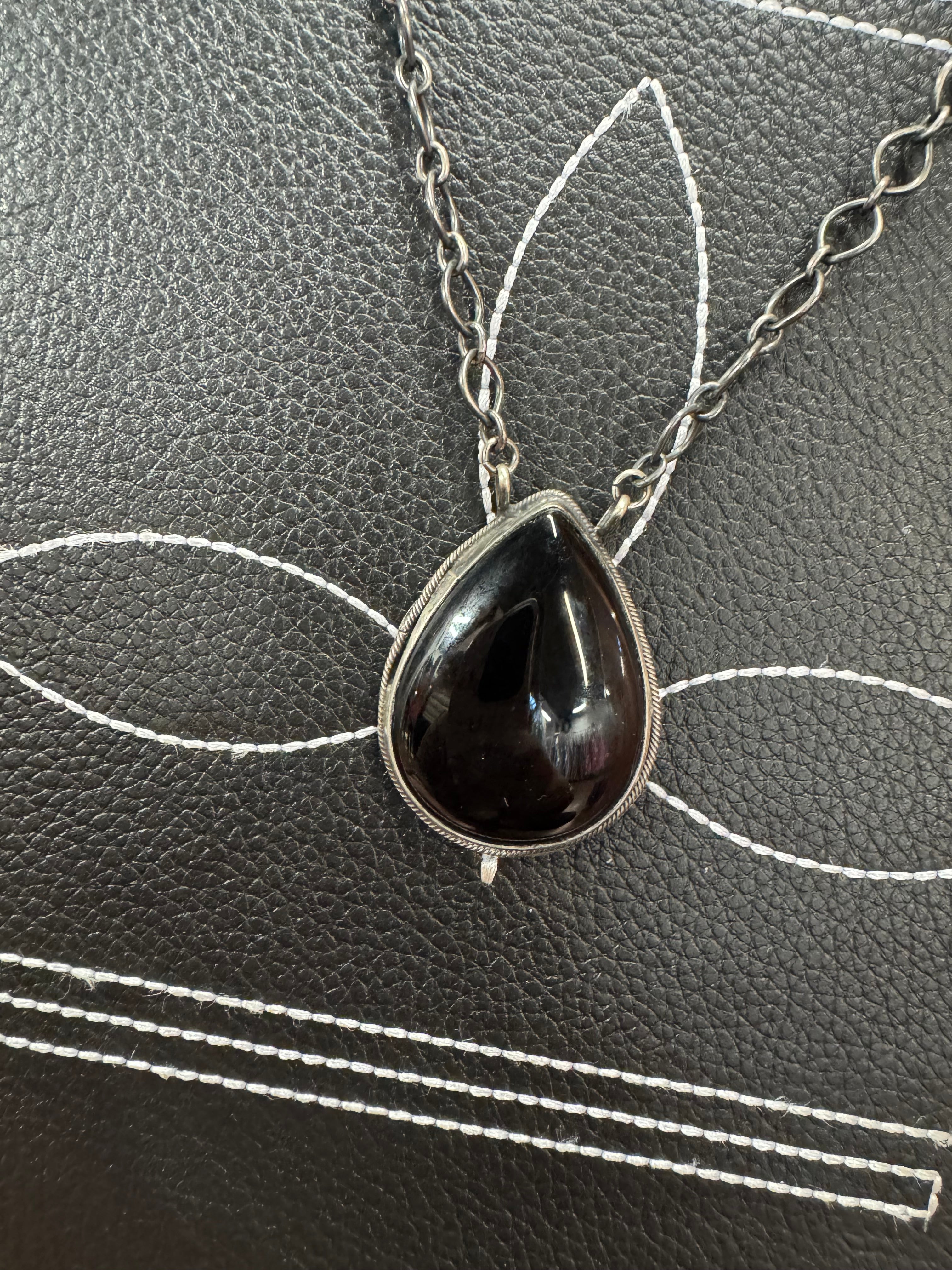 Onyx Teardrop Necklace