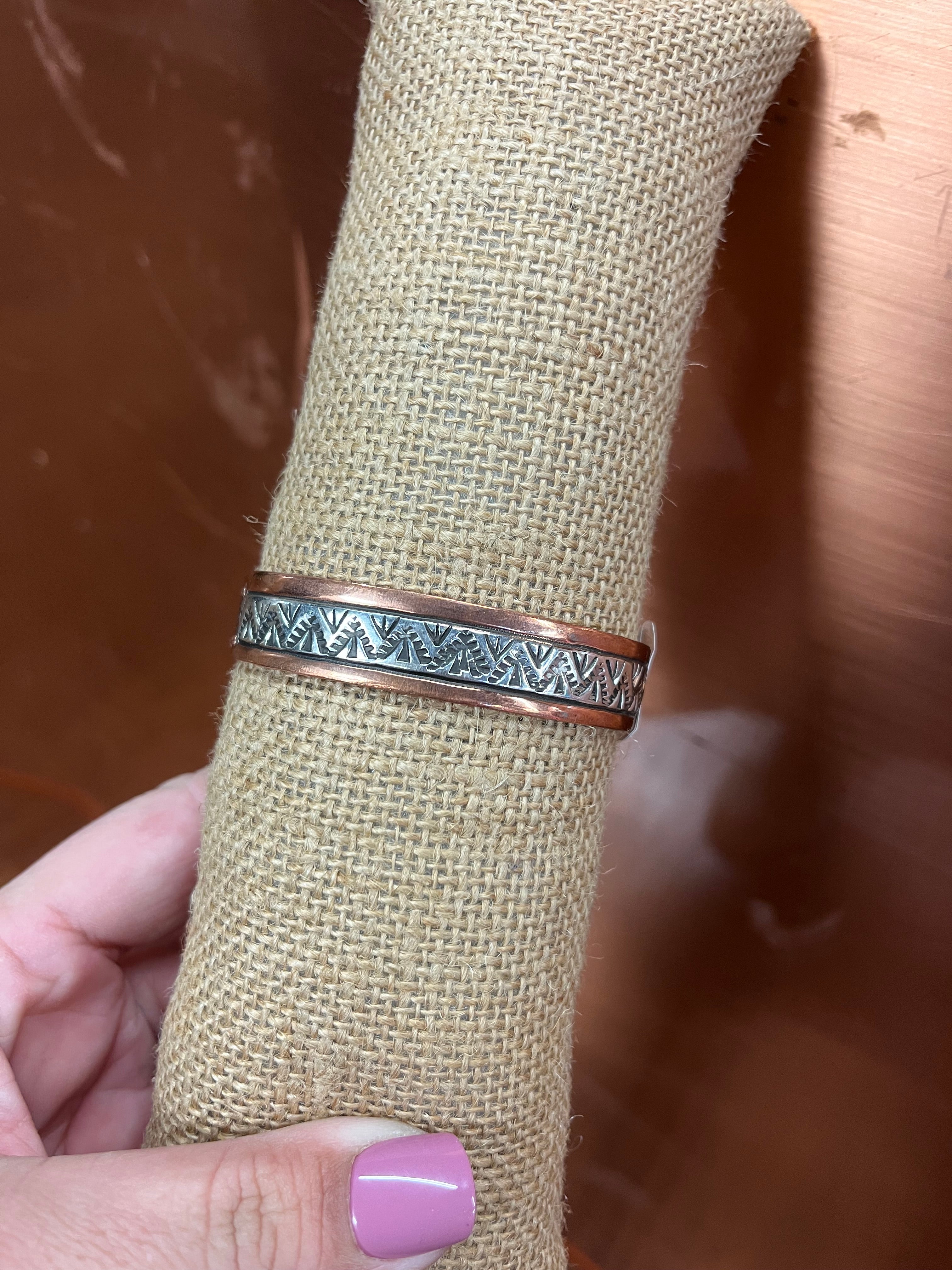 Copper and Sterling Silver Cuff Bracelet