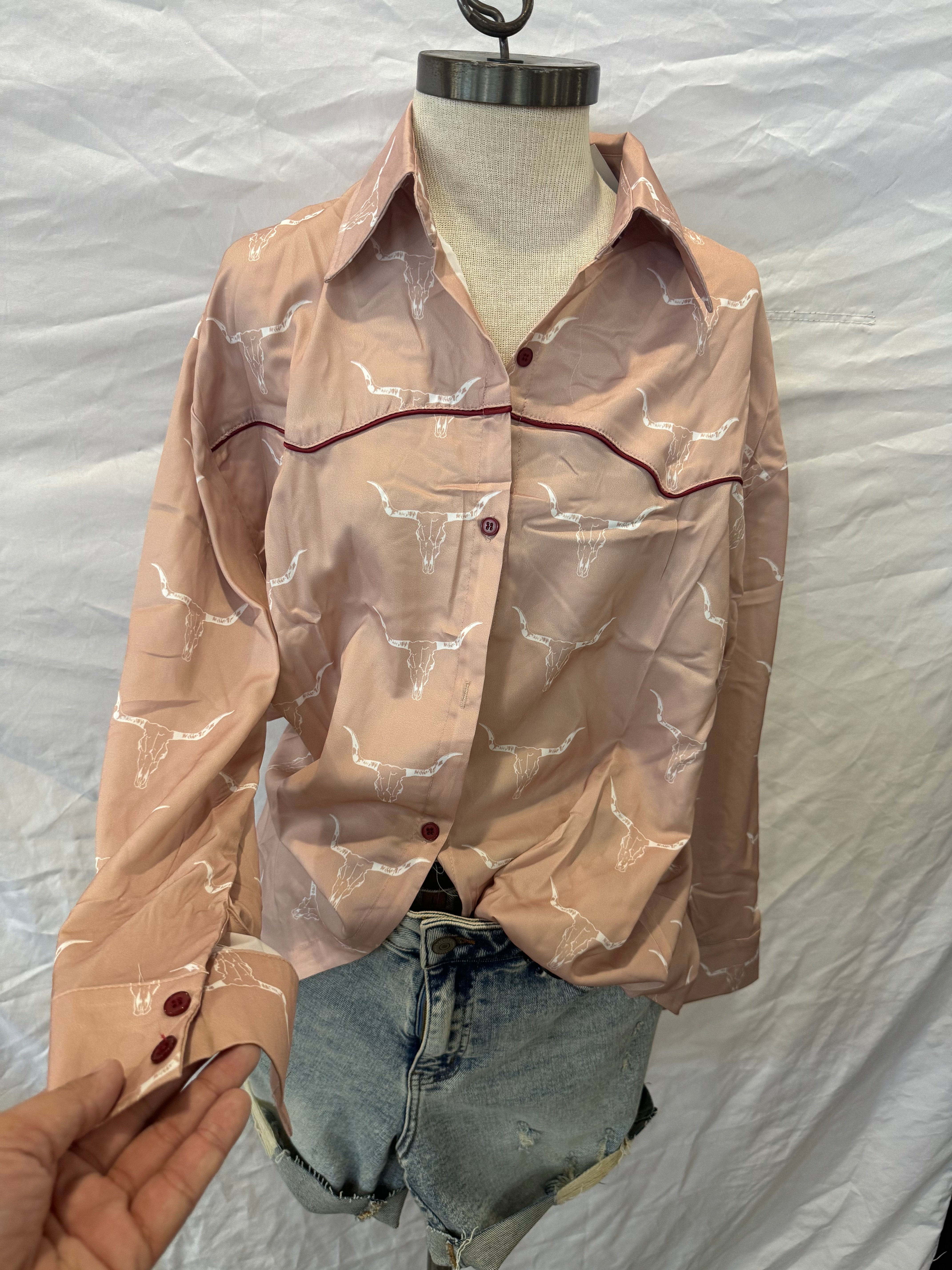 Peach Western Long Sleeve